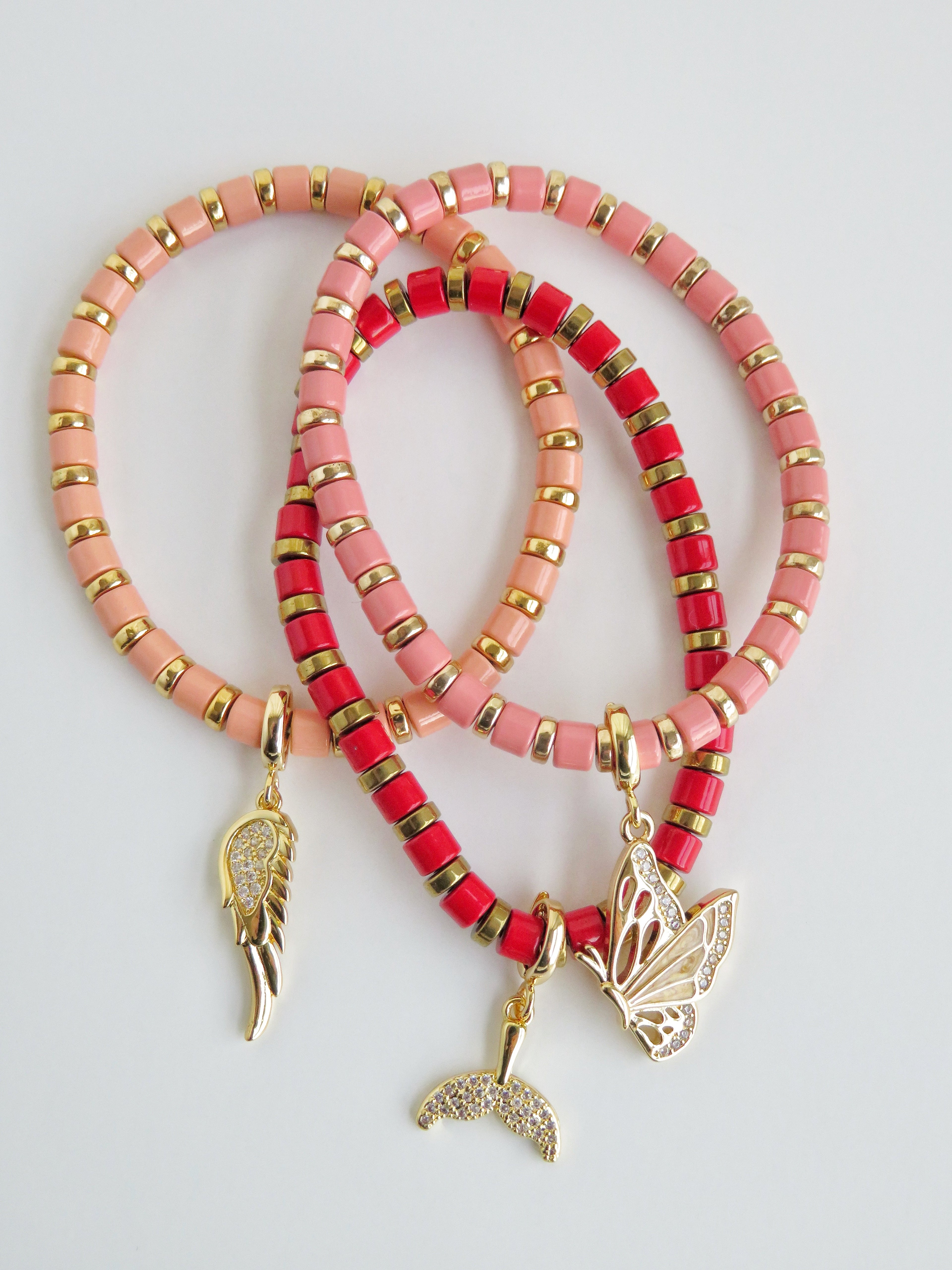 Enamel Stretch Bracelets  - Add Clip Charms